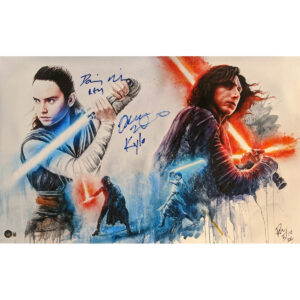 Rob Prior Star Wars print signed by Daisy Ridley and Adam Driver