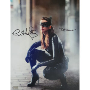 Anne Hathaway Autographed Catwoman Photo #1 with Charcater Name (11x14)
