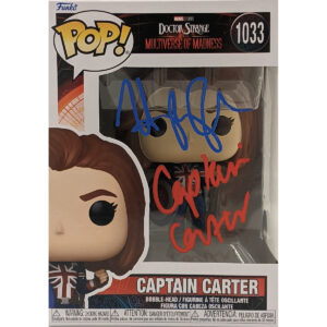 Hayley Atwell signed Multiverse Captain Carter funko w/ character name 1033