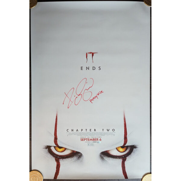 Bill Skarsgard Autographed IT poster with Pennywise