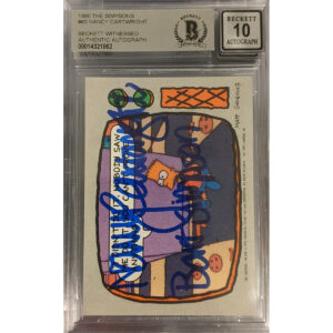 Nancy Cartwright Autographed Topps 1990 Simpsons Card #63 BAS Auto Grade 10 w/ Character Name