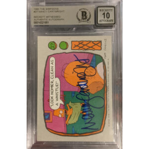Nancy Cartwright Autographed Topps 1990 Simpsons Card #27 BAS Witnessed