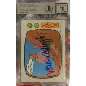 Nancy Cartwright Autographed Topps 1990 Simpsons Card #87 BAS Witnessed
