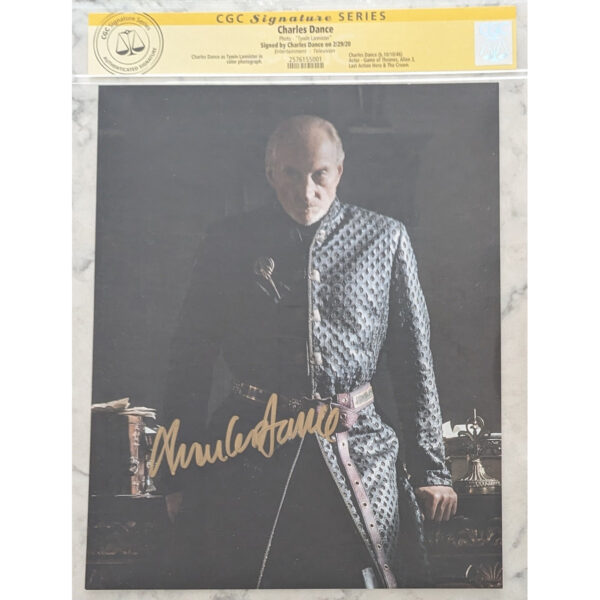 Charles Dance signed Tywin Lannister photo authenticated by CGC