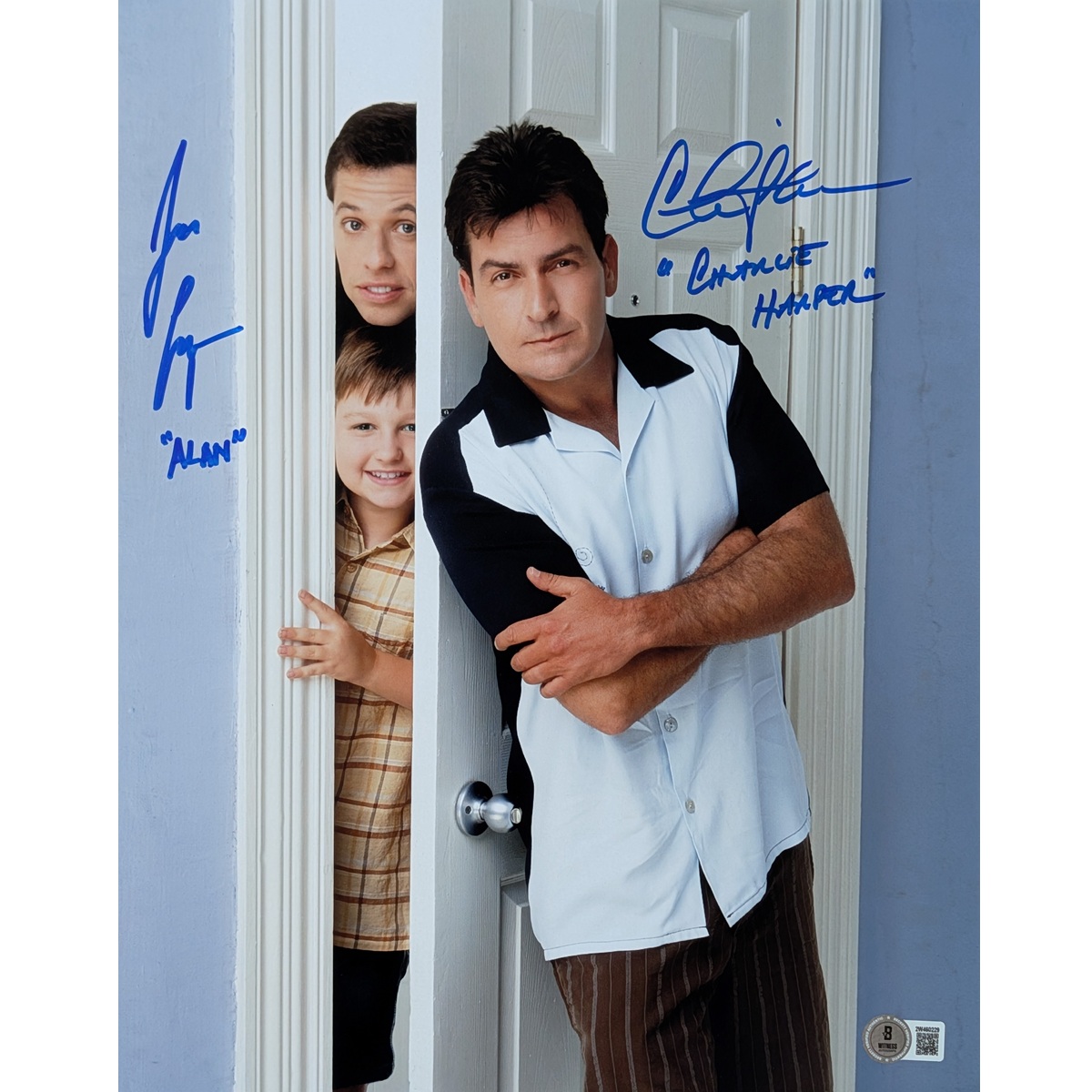 Charlie Sheen and Jon Cryer Signed Photo #1 (11x14) w CNs