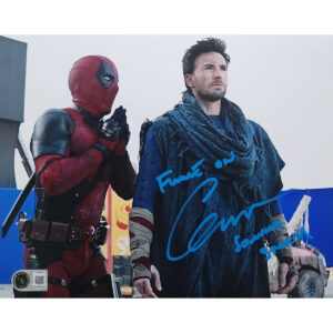 Chris Evans Autographed Photo #1 (8x10) w Flame On quote and Johhny Storm CN