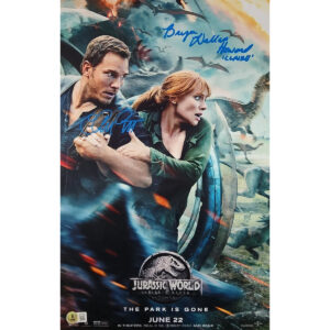 Chris Pratt and Bryce Dallas Howard w Claire CN Dual Signed Mini-Poster #1 (11x17)