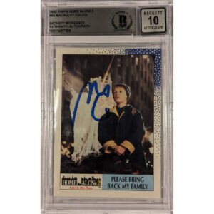 Macaulay Culkin Autographed Topps 1992 Home Alone 2 Card #60 BAS Auto Grade 10