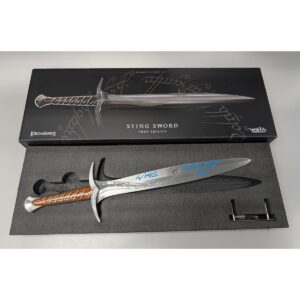 Elijah Wood signed Sting sword w CN and quote