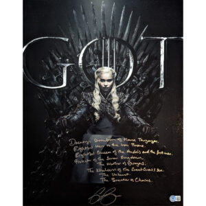 Emila Clarke Signed photo w full title