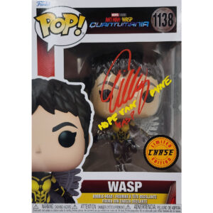 Evangeline Lilly Signed Wasp CHASE Funko (1138) w/ character names