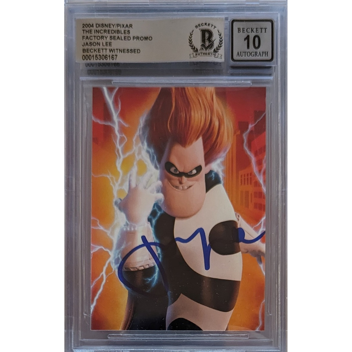 Jason Lee Signed Incredibles Trading Card Promo Card w/ Beckett