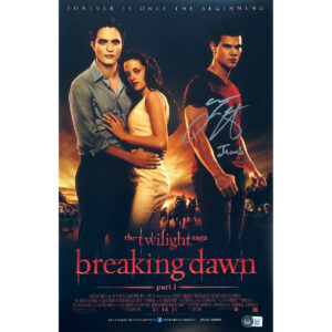 Taylor Lautner Signed "Breaking Dawn" Mini-Poster #3 w/ Inscription and BAS (11x17)
