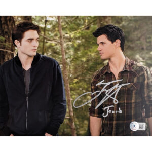 Taylor Lautner Signed Dual Photo #2 w/ "Jacob" inscription and BAS (8x10)