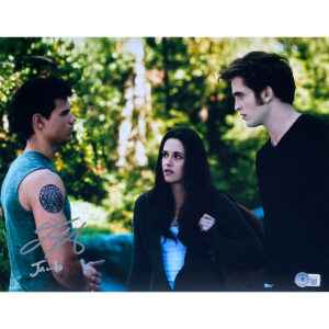Taylor Lautner Signed Trio Photo #1 w/ "Jacob" and BAS (11x14)
