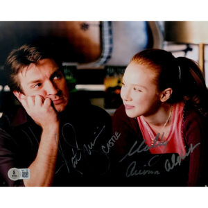 Nathan Fillion and Molly Quinn Dual Signed Photo #1 (8x10) w CN's