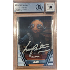 2020 Star Wars Holocron #RES9 Signed by Lupita Nyong'o Beckett Witnessed