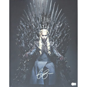 Emilia Clarke signed Game of Thrones photo on Throne 16x20