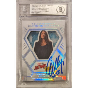 Evangeline Lilly Autographs 2021 Marvel Black Diamond Diamond Cutter Card with Wasp inscription