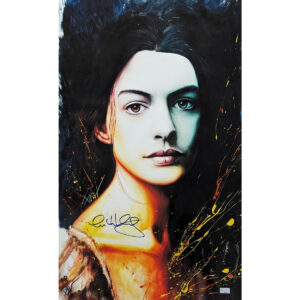 Anne Hathaway signed Les Mis print by Rob Prior