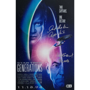 Patrick Stewart and William Shatner Dual Signed Mini-Poster #1 (11x17) w CN