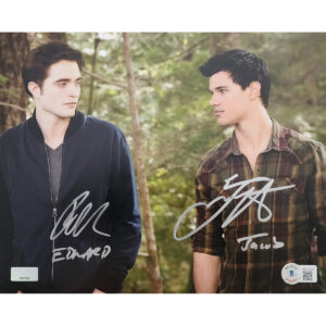 Robert Pattinson and Taylor Lautner Signed Dual photo #3 - 8x10 w Characters