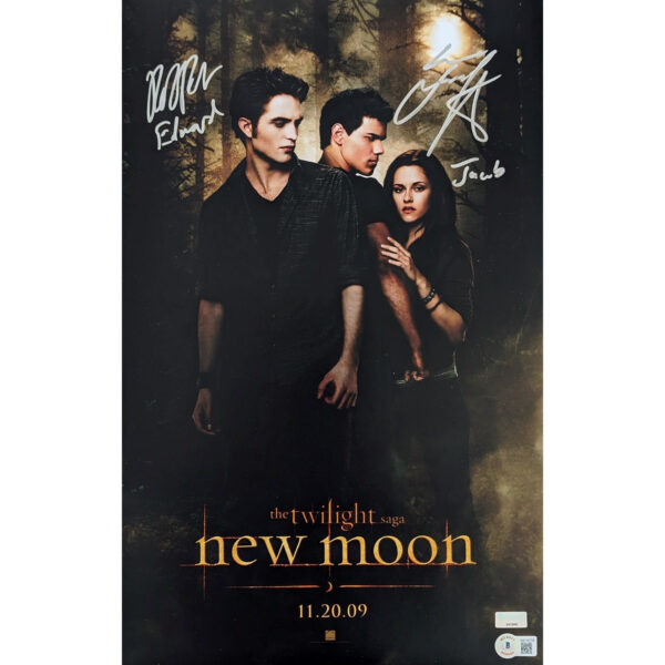 Robert Pattinson and Taylor Lautner Signed Mini Poster #2 w characters - 11x17