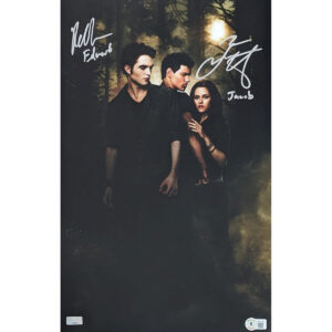 Robert Pattinson and Taylor Lautner Signed Mini Poster #3 w characters - 11x17
