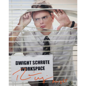 Rainn Wilson Autographed Photo #1 (8x10) w Dwight CN in Orange