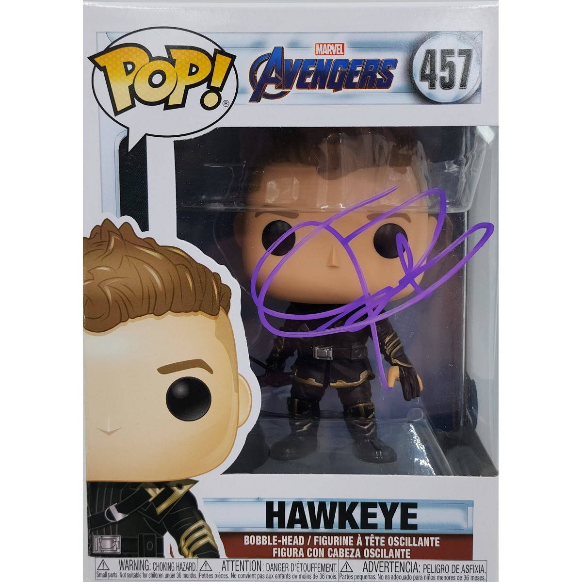 Hawkeye Jeremy Renner Signed Television Poster at Indy 2023 as M459
