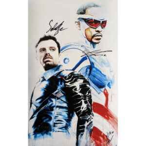 Rob Prior Falcon and Winter Soldier print signed by Anthony Mackie and Sebastian Stan