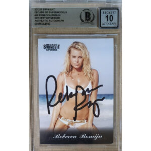 Rebecca Romijn Signed Decade of Supermodels Trading Card #60 Auto Grade 10 BAS witnessed