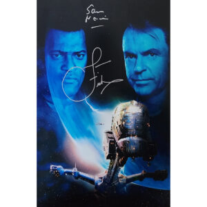 Sam Neill and Laurence Fishburne Dual Signed Mini-Poster #1 (11x17)
