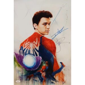 Rob Prior Spider-Man Far From Home print signed by Tom Holland and Jake Gyllenhaal