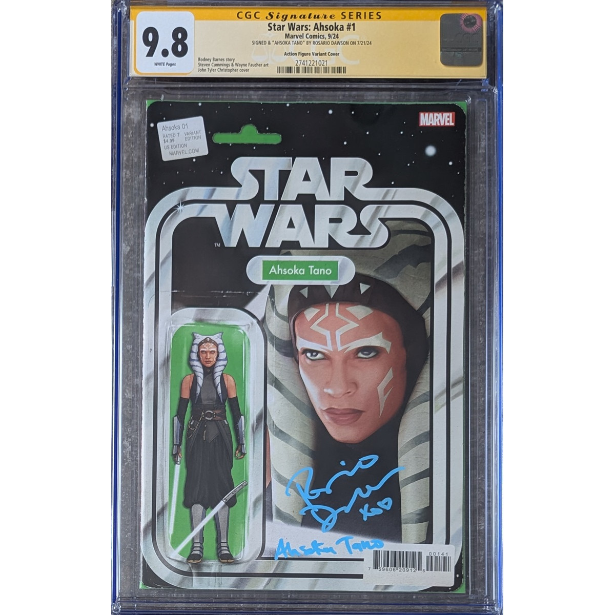 アメコミリーフ　Star Wars: Ahsoka #1 CGC 9.8 Star Wars: Ahsoka #1 Action Figure Variant__CGC 9.8 SS__Signed by