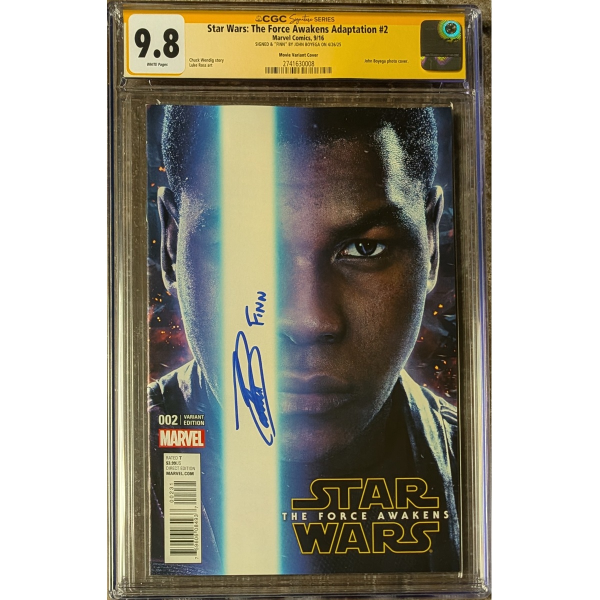 Star Wars Force Awakens 2 CGC SS Boyega
