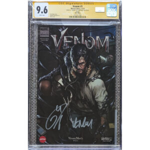 Venom #1 AMC movie variant__CGC 9.6 SS__Signed by Tom Hardy w/ "Venom"