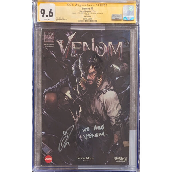 Venom AMC #1 9.6 SS with "We Are Venom Quote - signed by Tom Hardy